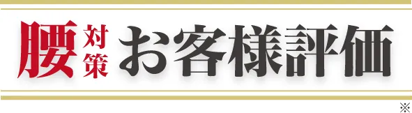 腰対策お客様評価