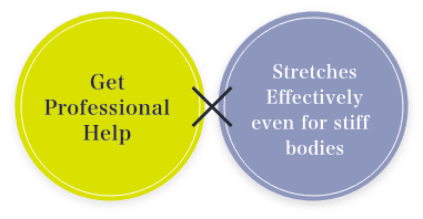 プロの技術をかけてもらう/体が硬くてもしっかり伸びる